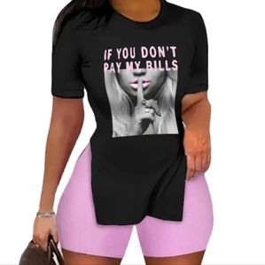 2 pieces set t-shirt and high waist short.